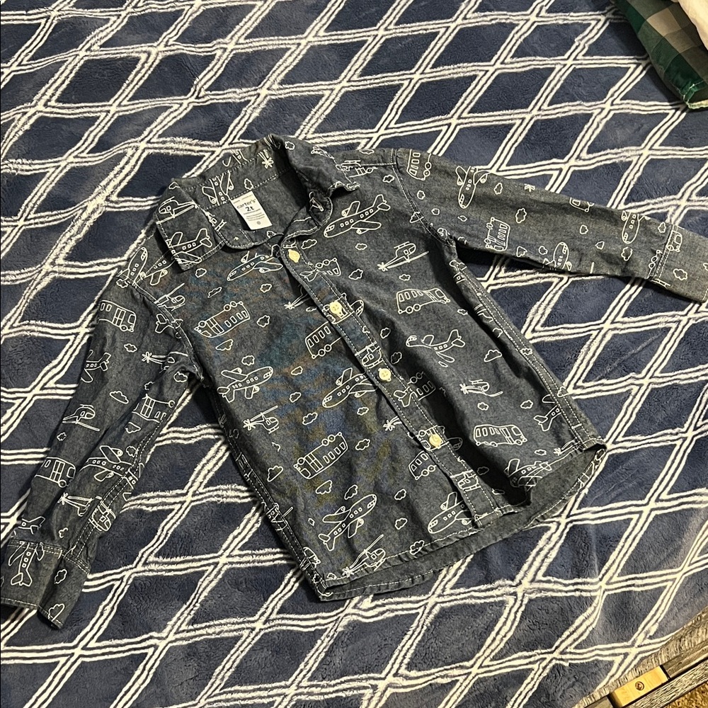 Carter's Blue Jean Jacket with Fun Patterns
